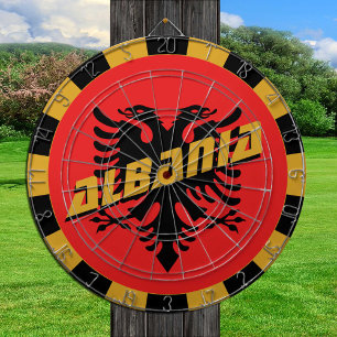 Diana Patriotic Albania Dartboard & Albanian Flag / game