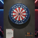 Diana Patriotic American Dartboard Wall Art Design<br><div class="desc">This patriotic dartboard wall art features a bold circular target design inspired by classic American stars and stripes. The red, white, and blue color palette combined with a vintage-style dartboard layout creates a strong, eye-catching visual perfect for game rooms, man caves, bars, offices, and recreational spaces. Designed to resemble a...</div>