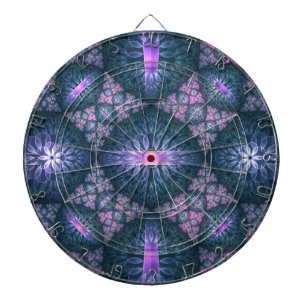 Diana Patrón de arte fractal 3D Color turquesa morado ro