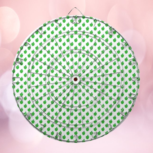 Diana Patrón de fruta de Apple verde (A dart board with a pattern of green apples.)