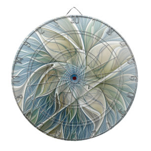 Diana Patrón de sueño floral abstracto azul caqui fracta