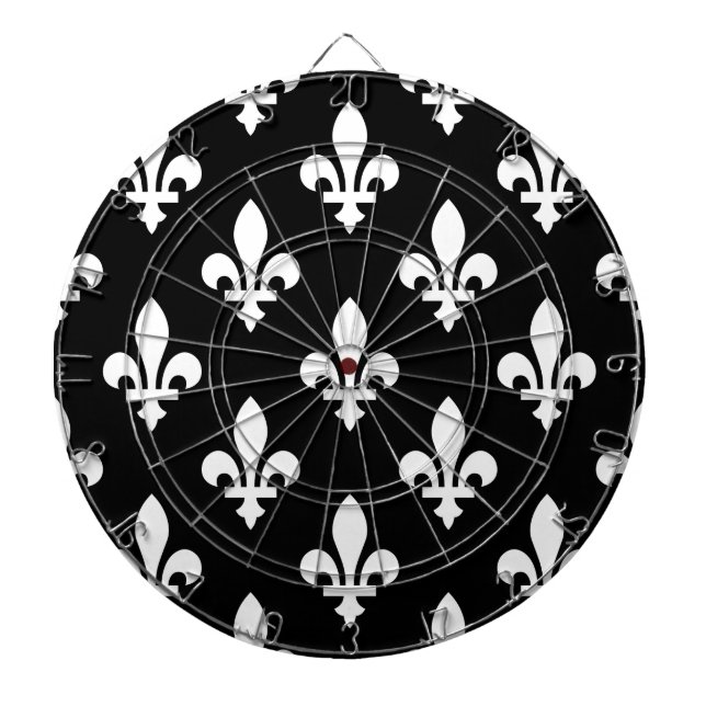 Diana Patrón Fleur de Lis, francés real, blanco sobre ne (Frente)