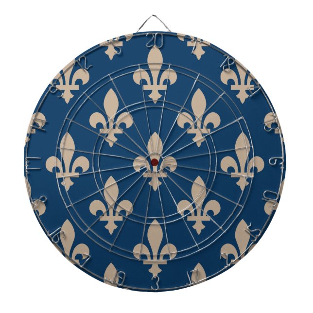 Diana Patrón Fleur de Lis, francés real, crema en azul (Frente)