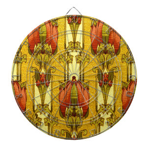 Diana Patrón floral art nouveau vintage de tulipanes roj