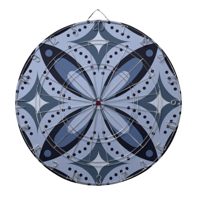 Diana Patrón geométrico azul estilo retro (Frente)