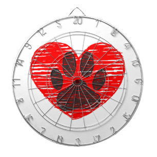 Diana Paw De Perro Esbozada En El Corazón Rojo