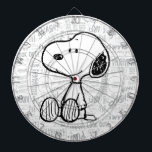 Diana PEANUTS | Snoopy on Black White Comics<br><div class="desc">Esta obra de arte de Peanuts muestra a Snoopy sentado en el fondo de tiras cómicas Charles M. Schulz en blanco y negro.</div>