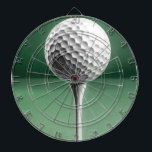 Diana Pelota de golf en Tee<br><div class="desc">Una pelota blanca de golf sobre un tejo blanco frente a un fondo verde.</div>