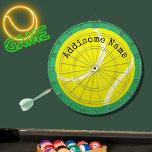 Diana Personaliza la bola de tenis amarilla monogramada<br><div class="desc">Personaliza la Junta Monogramada Yellow Tennis Ball Dart</div>