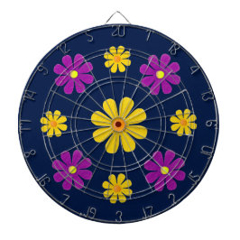 Diana Personalización, flores moradas amarillas en azul 