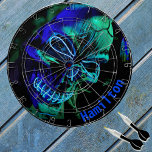 Diana Personalizado Cráneo Turquesa Moderno Verde azulad<br><div class="desc">Presentamos nuestro sorprendente tablero de Verde azulada Turquesa y Blue Skull, una perfecta combinación de estilo y rendimiento para los aficionados a los dardos de todos los niveles. Además, puedes personalizarlo. Su nombre se imprime en un azul profundo y profundo alrededor de una curva inferior. Eleva tu juego de dardos...</div>