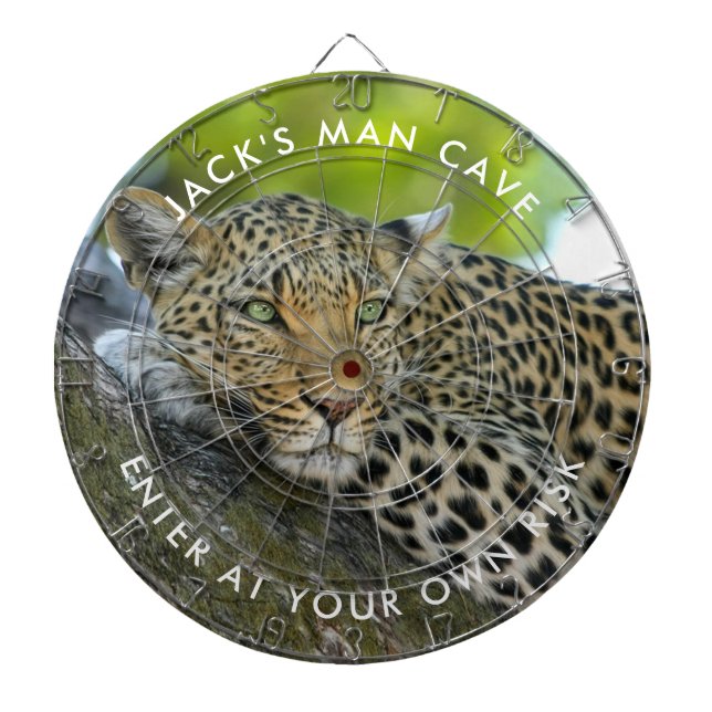 Diana Personalizado Leopard Photo Dart Board (Frente)