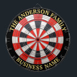 Diana Personalizado Nombre Familia Rústico Cartón<br><div class="desc">Un tablero de dartboard es un popular juego recreativo y competitivo que ofrece horas de diversión para jugadores de todas las edades y niveles de habilidades. Los tableros, normalmente hechos con fibras sisales, corcho o componentes electrónicos, están diseñados para resistir el impacto de los dardos y ofrecer zonas de puntuación...</div>