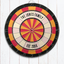 Diana Personalized Retro Red and Orange Dartboard