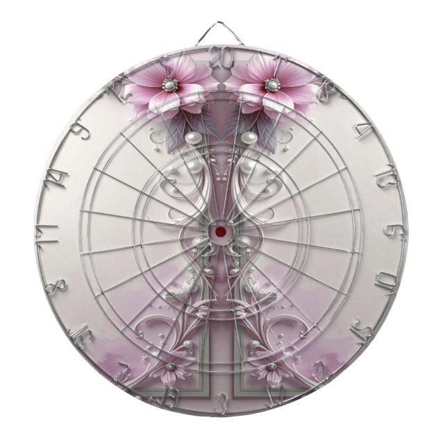 Diana Pink Floral Dartboard (Frente)