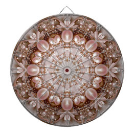 Diana Pink Ornate Pearl and Floral Dartboard
