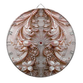 Diana Pink Ornate Pearl and Floral Dartboard