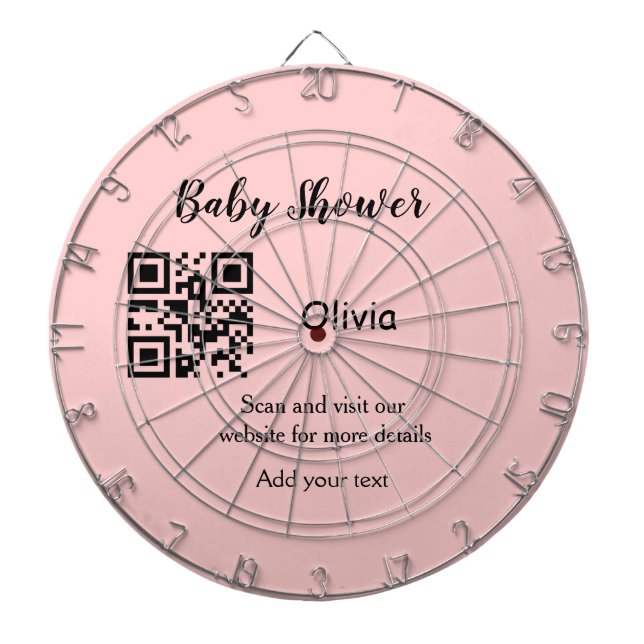 Diana Pink simple baby ducha q r código añadir el texto  (Frente)