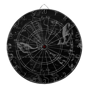 Diana Pisces Constellation Hevelius 1690 en negro