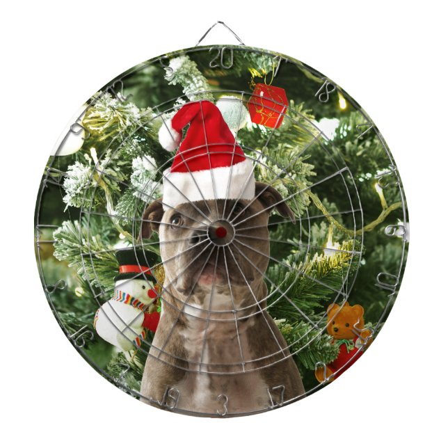 Diana Pitbull Perro Árbol de Navidad Ornamentos Snowman (Frente)