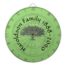 Placa Dart - Árbol familiar con nombre y fecha