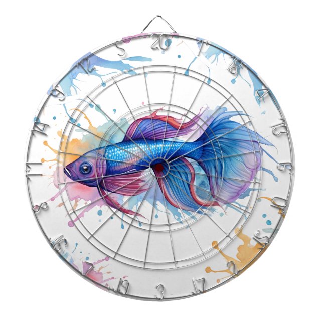Diana Placa Dart - Serie acuarela: Betta Fish (Frente)