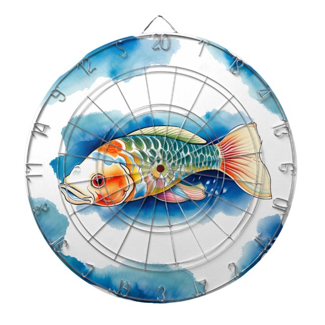 Diana Placa Dart - Serie acuarela: Koi Fish (Frente)