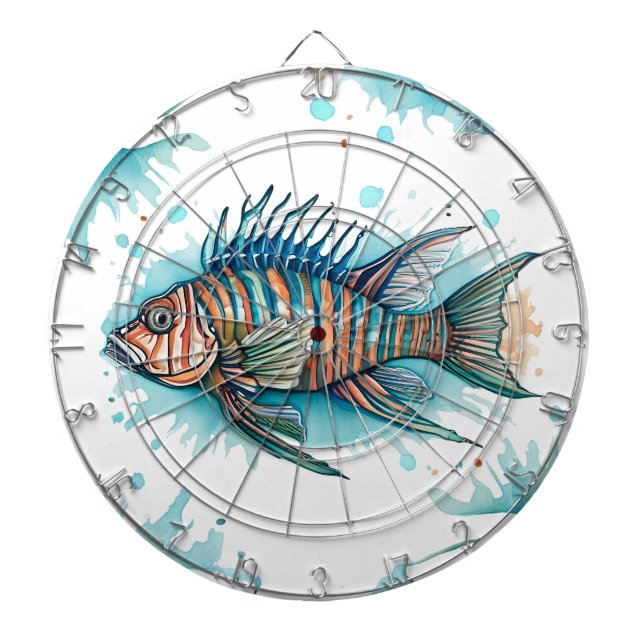 Diana Placa Dart - Serie acuarela: Lionfish (Frente)