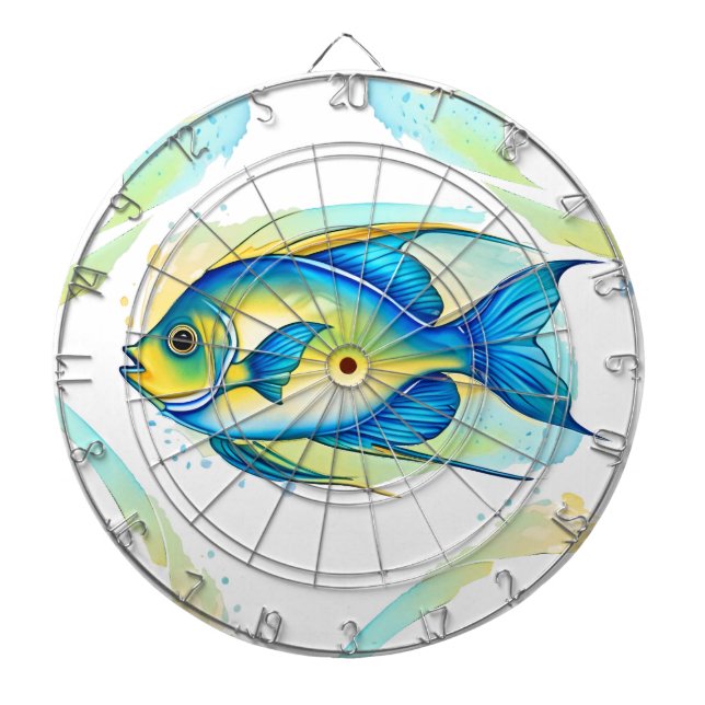 Diana Placa Dart - Serie Watercolor: Angelfish (Frente)