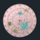 Diana Placa de destilación de estrenos atómicos de color<br><div class="desc">Este patrón de tablero Dart de Starbursts Atómicos Icónicos Rosa presenta estallidos atómicos icónicos. ¡Así es! La antigua escuela, el fondo de color rosa de la primera dama con especkles de oro, es el escenario perfecto para el turquesa vibrante, el apetitoso apio y los círculos kitschy de color verde pera....</div>