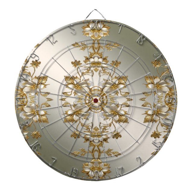Diana Placa de oro blanco floral (Frente)