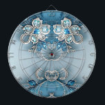 Diana Placa Floral Ornate Azul<br><div class="desc">Bonito tablero de cartón floral ornato azul</div>