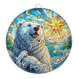 Diana Polar Bear Faux Stained Glass Personalizado