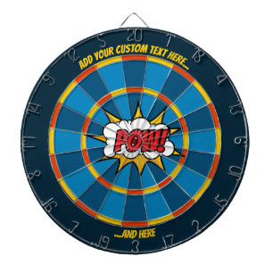 Diana Pow Comic Sound Effect Dartboard con texto Persona