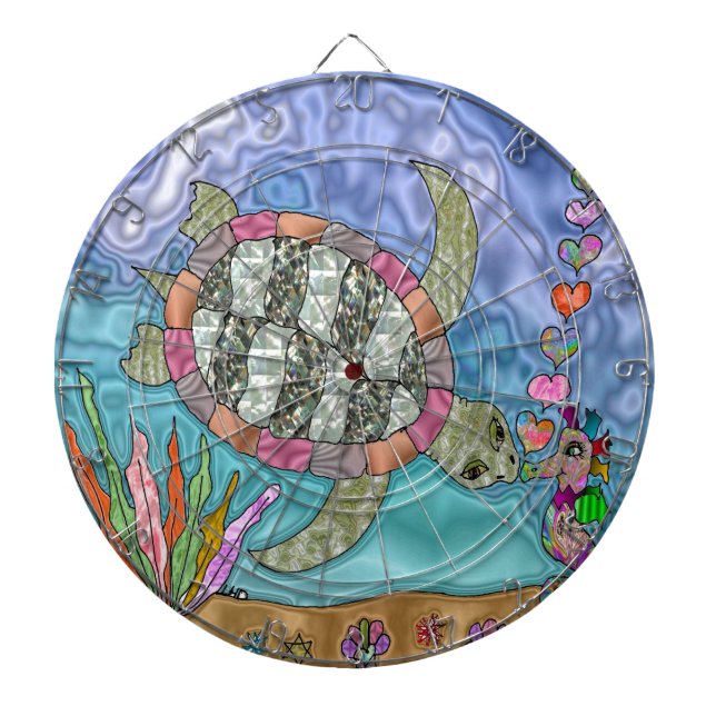 Diana Psicodelia Mar Turtle Seahorse Art (Frente)