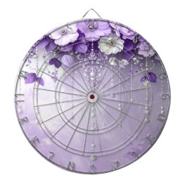 Diana Purple Flowers with Dangling Pearls Dartboard