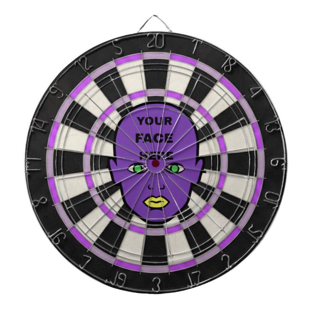 Diana Purple Personalized Dart Board – Add Your Face (Frente)