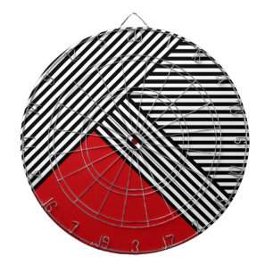 Diana Rayas blancas y negras con triángulo rojo