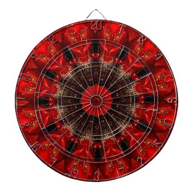 Diana Red Decorative Floral Dartboard (Frente)