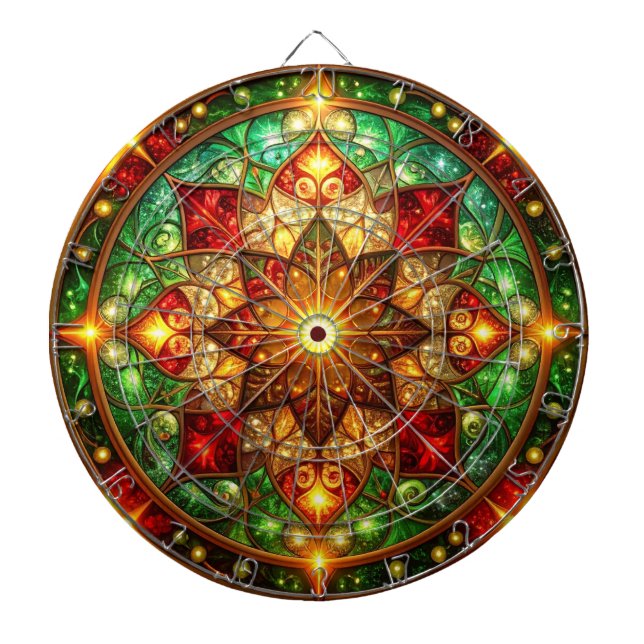 Diana Red Green Decorative Floral Dartboard (Frente)