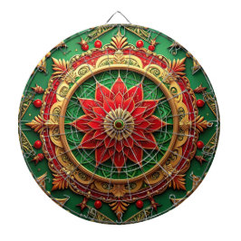Diana Red Green Decorative Floral Dartboard