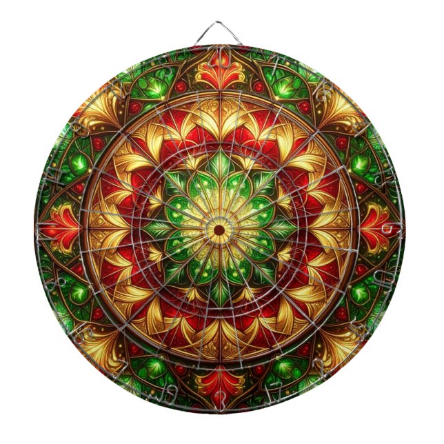 Diana Red Green Decorative Floral Dartboard (Frente)