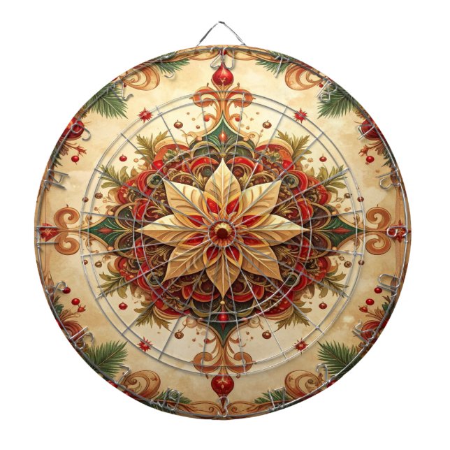 Diana Red Green Decorative Floral Dartboard (Frente)