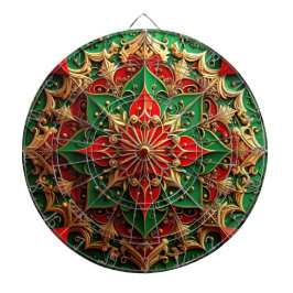 Diana Red Green Decorative Floral Dartboard