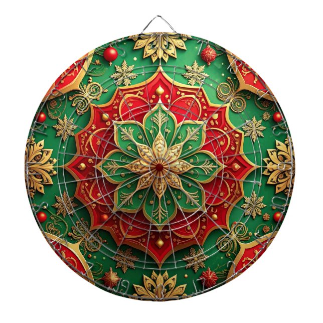 Diana Red Green Decorative Floral Dartboard (Frente)