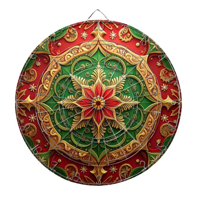 Diana Red Green Decorative Floral Dartboard (Frente)