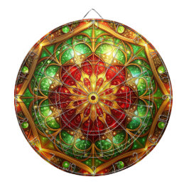 Diana Red Green Decorative Floral Dartboard