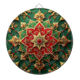 Diana Red Green Decorative Floral Dartboard