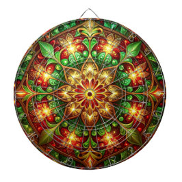 Diana Red Green Decorative Floral Dartboard
