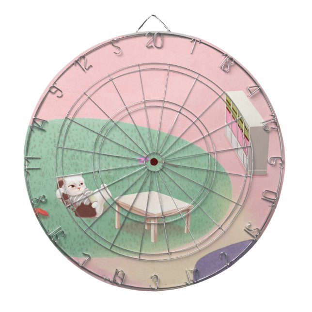 Diana Relajando el gatito en la sala de estar (Frente)